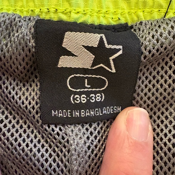 STARTER Men’s Black and Yellow Nylon Track Pants Size 38 - Picture 4 of 7